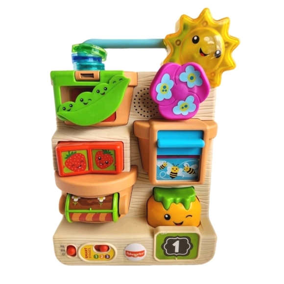 Fisher Price Laugh&Learn Peek&Play Busy Garden, Eng/Fr Songs&Numbers, Infant Toy - Picture 1 of 10